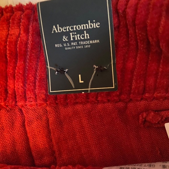 NWT Abercrombie & Fitch Red Wide Corduroy Pants - Picture 9 of 14